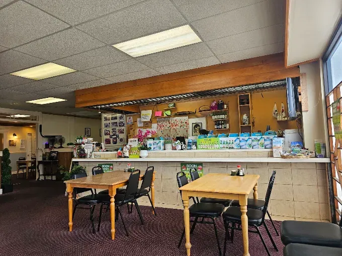 The grocery counter inside the restaurant